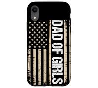 Dad Of Girls Outnumbered Distressed US Flag Fatherhood Case for iPhone XR