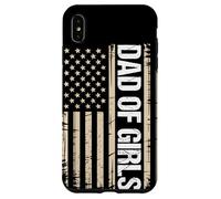 Dad Of Girls Outnumbered Distressed US Flag Fatherhood Case for iPhone XS Max
