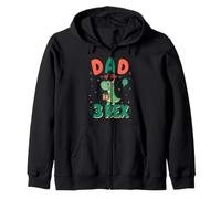 Dad of The 3Rex Dinosaur 3rd Birthday Celebration Zip Hoodie