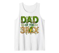Dad of The 3Rex Dinosaur 3rd Birthday Family Matching Tank Top