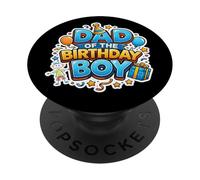 Dad Of The Birthday Boy Funny Son B-day Father Papa Daddy PopSockets Adhesive PopGrip