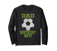 Dad of The Birthday Boy Soccer Lover Vintage Retro Long Sleeve T-Shirt