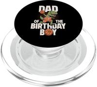 Dad Of The Birthday Boy T-Rex Dino Basketball Birthday PopSockets PopGrip for MagSafe