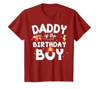 Dad of the Birthday Firefighter Boy Fireman Theme Birthday T-Shirt