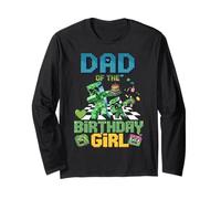 Dad of the Birthday Girl Funny Video Game Pixel Long Sleeve T-Shirt