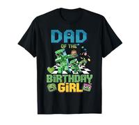 Dad of the Birthday Girl Funny Video Game Pixel T-Shirt