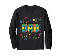 Dad of The Birthday Kid Brick Builder Birthday Squad Long Sleeve T-Shirt