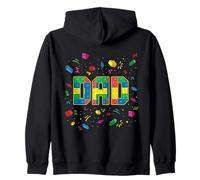 Dad Of The Birthday Kid Brick Builder Birthday Squad Zip Hoodie