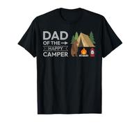 Dad of The Happy Camper Forest Tent Campfire Minimalist T-Shirt