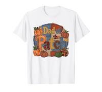 Dad of the Patch Autumn Pumpkin Patchwork Design Value Graphic T-Shirt, Men, White, L