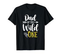 Dad of The Wild One Birthday 1st Party First Thing Value Graphic T-Shirt, Men, Black, S