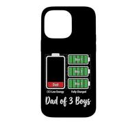 Dad of Three Boys Daddy and 3 Sons Funny Father's Day Case for iPhone 14 Pro Max