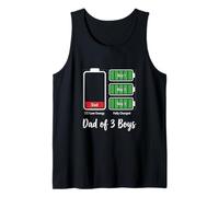 Dad of Three Boys Daddy and 3 Sons Funny Father's Day Tank Top
