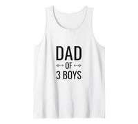 Dad of Three Boys Daddy and 3 Sons Funny Father's Day Tank Top