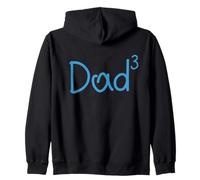 Dad Of Three Kids 3 Father Day Third Child Papa Daddy Zip Hoodie