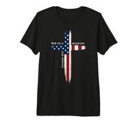 Dad On A Mission Christian Dad Proverbs Cross American Flag Premium T-Shirt