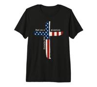 Dad On A Mission Christian Dad Proverbs Cross American Flag Premium T-Shirt