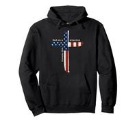Dad On A Mission Christian Dad Proverbs Cross American Flag Pullover Hoodie