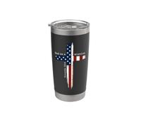 Dad On A Mission Christian Dad Proverbs Cross American Flag Stainless Steel Insulated Tumbler