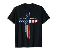 Dad On A Mission Christian Dad Proverbs Cross American Flag T-Shirt