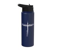 Dad On A Mission Christian Dad Proverbs Cross Religion Papa Stainless Steel Insulated Water Bottle