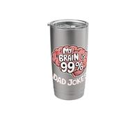 Dad Papa Daddy Funny Joke Father My Brain is 99% Dad Jokes Stainless Steel Insulated Tumbler