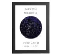 Dad Personalised Gifts, Custom Star Chart Print Gift For Daddy, Unique Father's Day Gift & Keepsake For Him From Daughter From Son, Ideal For Dad's Birthday Gift, Father's Day Present, Custom Print
