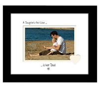 Dad Photo Frame A Daughter’s First Love is her Dad Double Mounted Landscape 9 x 7 (Black Finish Frame White Mount Cream Inside)