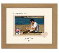 Dad Photo Frame A Daughter’s First Love is her Dad Double Mounted Landscape 9 x 7 (Oak Finish Frame Cream Mount Beige Inside)