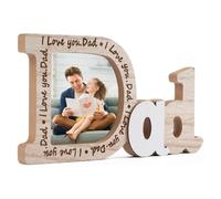 Dad Photo Frame - Daddy and Me Photo Frame, Engraved “I Love You Dad”, Perfect Dad Gift from Daughter or Son, Father's Day, Birthday & Christmas