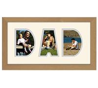Dad Photo Frame Word Frame Light Oak Wood Finish Birthday Picture Gift Present