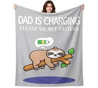 Dad Presents Gift for Father Blanket 40" x 50" Soft Flannel Throw Dad Is Charging Blanket Fathers Day Blankets Gifts from Daughters and Sons for Birthday Father's Day Christmas Bed Sofa Home Decor