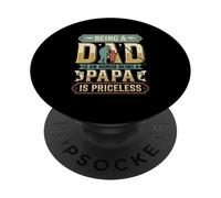 Dad Proud Being Papa Is Priceless Father's Day Fishing PopSockets Adhesive PopGrip