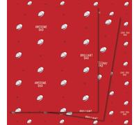 Dad Rugby Wrapping Paper - 2 Sheets of Rugby Giftwrap - 70x50cm - Dad Birthday Gift Wrap or Father's Day