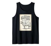 Dad’s Backyard BBQ Cow Cuts Butcher Chart Funny Grilling Tank Top