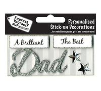 Dad (Silver) Caption Topper - Self Adhesive Greeting Card Craft Embellishment Sticker Set for Card Making, Gift Wrapping, Scrapbooking, Paper Crafts and DIY Projects - Express Yourself MIP