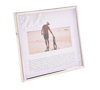 Dad Silver Photo Frame 6'x4' Picture with Diamantes and Message, Freestanding and Gift Boxed - Mothers Day, Birthday or Christmas
