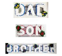DAD SON BROTHER Artificial Funeral Flowers Tribute Letters Wreath Memorial