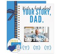 Dad Story Book (Hardcover), Dad Book to Fill Out, A Meaningful Keepsake for Dad to Share His Memories, 260+ Prompt Questions, Gifts for Dad for Father's Day, Birthday & Christmas, Spiral Bound