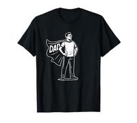 Dad Superhero with Cape Silhouette T-Shirt