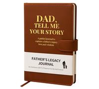 Dad Tell Me Your Life Story Leather Journal (Hardcover) - A Family Heirloom Keepsake with + 275 Prompts to Share His Life Story Book and Memories, Father's Day, Christmas Gift from Daughter & Son
