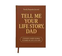 Dad Tell Me Your Life Story Leather Journal (Hardcover) - A Family Heirloom Keepsake with + 275 Prompts to Share His Life Story Book and Memories, Father's Day, Christmas Gift from Daughter & Son