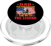 Dad The Firefighter The Myth The Legend American Flag PopSockets PopGrip for MagSafe
