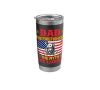 Dad The Firefighter The Myth The Legend American Flag Stainless Steel Insulated Tumbler
