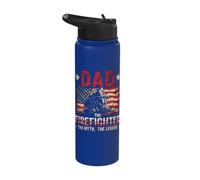 Dad The Firefighter The Myth The Legend Stainless Steel Insulated Water Bottle