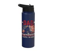 Dad The Firefighter The Myth The Legend Stainless Steel Insulated Water Bottle