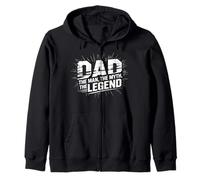 Dad - The Man, Myth, Legend Text Graphic Zip Hoodie