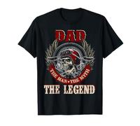 Dad The Man The Myth Happy Father's Day Skull Biker Lover T-Shirt