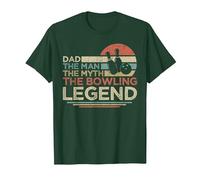 Dad The Man The Myth The Bowling Legend Bowler Fathers Day T-Shirt, Men, Dark Green, 3X-Large