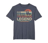 Dad The Man The Myth The Bowling Legend Bowler Fathers Day T-Shirt, Men's Big and Tall, Heather Blue, 5X Tall